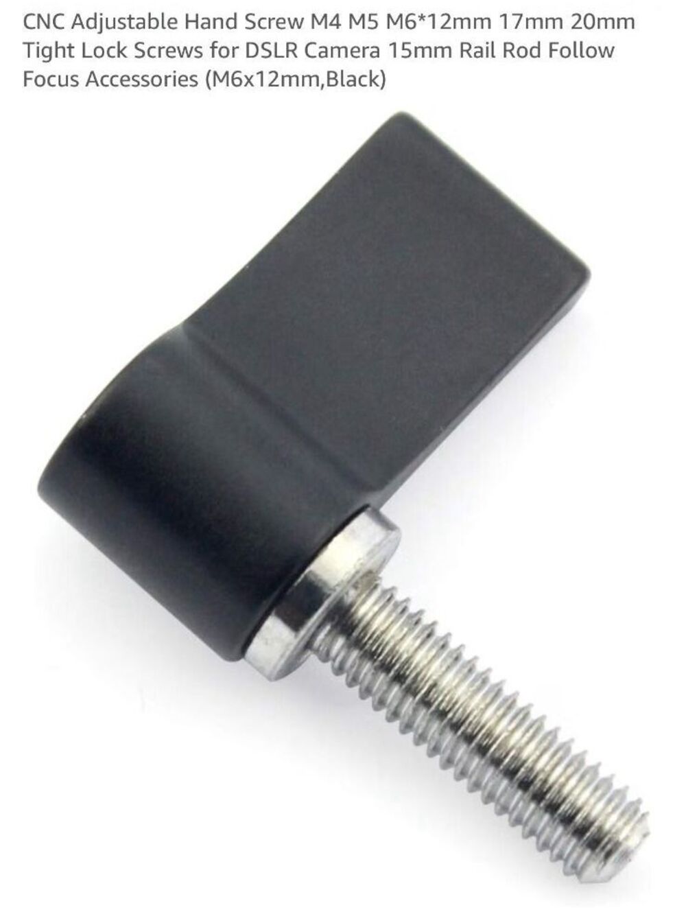 NovelGoal CNC Adjustable Hand Screw M6x12mm Tight Lock Screw for DSLR Camera 15m